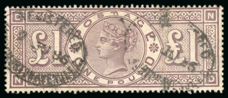 Stamp of Great Britain » 1855-1900 Surface Printed » 1883-84 & 1888 High Values 1884 Crowns £1 brown-lilac, used, fine. SG £3'000.