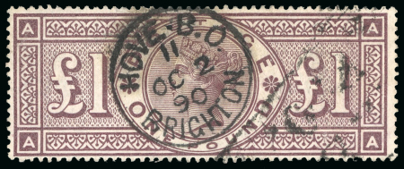 Stamp of Great Britain » 1855-1900 Surface Printed » 1883-84 & 1888 High Values 1884 Crowns £1 brown-lilac, used, fine. SG £3'000.