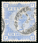 Stamp of Great Britain 1883-84 Anchor 10s ultramarine, used, fine. SG £525.