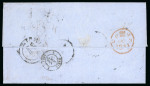 Stamp of Trinidad and Tobago » Trinidad 1853 (Sep 9) entire, written in French and datelined "Trinité", sent to France with 1851-55 (1d) blue