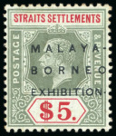 Stamp of Malaysia » Straits Settlements 1922 Malaya Borneo Exhibition 1c to $5 complete, mint