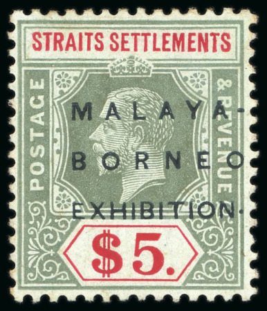 Stamp of Malaysia » Straits Settlements 1922 Malaya Borneo Exhibition 1c to $5 complete, mint