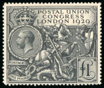 Stamp of Great Britain » King George V » 1924-36 Issues 1929 PUC £1 black, mint very light hinged, fresh and