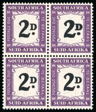 Stamp of South Africa » Union & Republic of South Africa 1932-42 Postage Due 2d black and deep purple, mint showing "2d" thick (double) variety in block of four