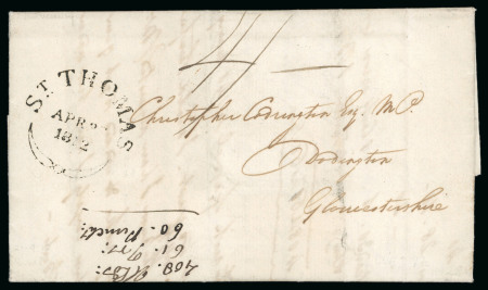 Stamp of Antigua & Barbuda 1812 (Apr 18) entire from Antigua to England via Danish