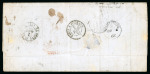 Stamp of Mauritius » Later Issues 1862 (Mar 6) wrapper to France with 1860-63 4d tied by "B53" barred oval, underpaid with oval "INSUFFICIENTLY / PREPAID" hs