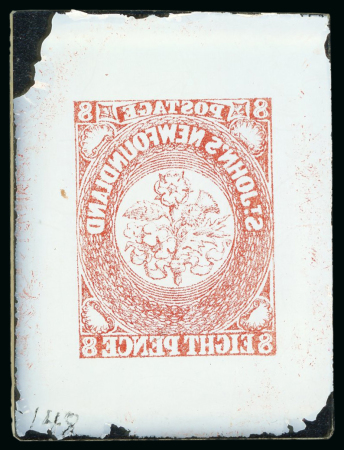 Stamp of Canada » Newfoundland Canada, Newfoundland - 1857 8d, glass support cliché