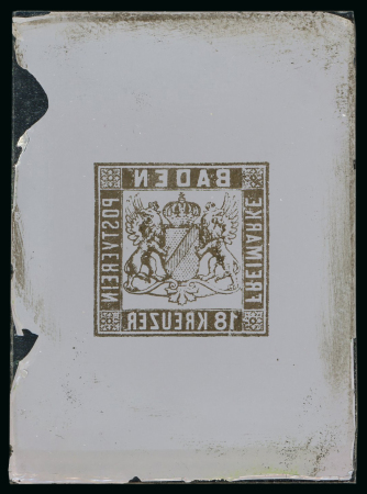 Stamp of German States » Baden German States, Baden - 1852 18kr, glass support cliché