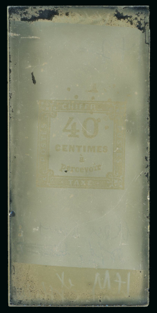 Stamp of France France - postage due - 1871 40c, glass support cliché