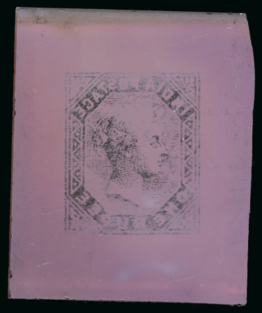 Stamp of India India - 1882 1r, glass support cliché with image reversed