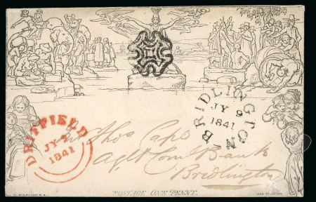 Stamp of Great Britain » 1840 Mulreadys & Caricatures 1840 Mulready group with very attractive 1d used to Bridlington from Driffield