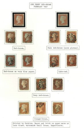 Stamp of Great Britain » Collections 1841-1908, Attractive mostly used collection of line-engraved and surfaced neatly mounted and written up on 41 album pages