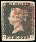 Stamp of Great Britain » 1840 1d Black and 1d Red plates 1a to 11 1840, 1d black accumulation of 136 examples arranged by plate on stocksheets