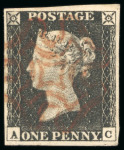 Stamp of Great Britain » 1840 1d Black and 1d Red plates 1a to 11 1840, 1d black accumulation of 136 examples arranged by plate on stocksheets