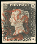 Stamp of Great Britain » 1840 1d Black and 1d Red plates 1a to 11 1840, 1d black accumulation of 136 examples arranged by plate on stocksheets