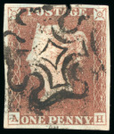 Stamp of Great Britain » 1840 1d Black and 1d Red plates 1a to 11 1840, 1d red pl.1c AH, state 3, with good to very good margins, black MC