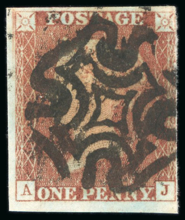Stamp of Great Britain » 1840 1d Black and 1d Red plates 1a to 11 1840, 1d red pl.1c AJ, state 3, used