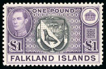 Stamp of Falkland Islands 1938-50 MCA Script 1/2d to £1 two part sets, mint and mint never hinged