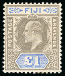 Stamp of Fiji 1903 CA 1/2d to £1 mint set of 11, some toned, £1