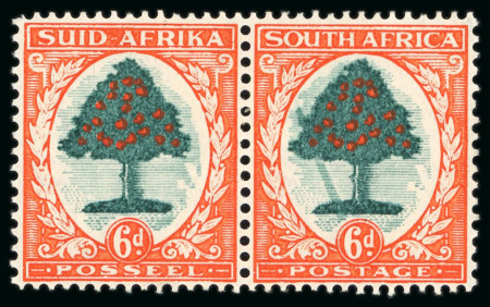 Stamp of South Africa » Union & Republic of South Africa 1933-48 6d green and vermilion, mint nh pair, right