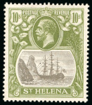 Stamp of St. Helena 1922-37 MCA Script 1/2d to 10s, mint set of 15, some