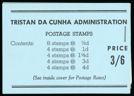 Stamp of Tristan da Cunha 1957 3s6d complete unexploded booklet, staple on the