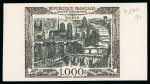 Stamp of France » Poste Aérienne 1950, 1000 francs Paris Y&T PA 29, essai multicolore