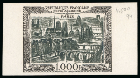 Stamp of France » Poste Aérienne 1950, 1000 francs Paris Y&T PA 29, essai multicolore