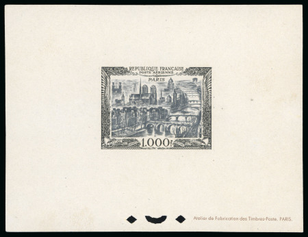 Stamp of France » Poste Aérienne 1950, 1000 francs Paris Y&T PA 29, épreuve de luxe,
