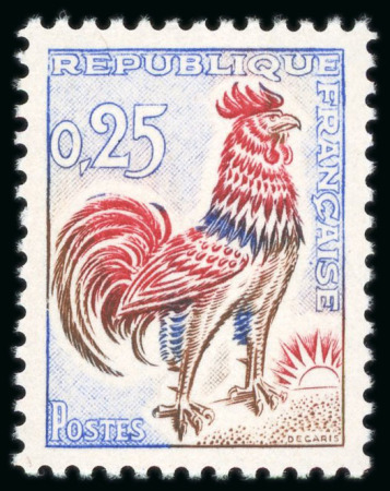Stamp of France » Variétés et curiosités 1962-1965, Coq de Decaris Y&T n°1331d, variété avec