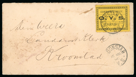 Stamp of South Africa » Orange Free State 1900 (Mar 16) envelope with 1899 (-) black on bistre