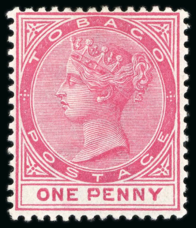 Stamp of Trinidad and Tobago » Tobago 1885-96 1d carmine with slash flaw repaired variety,