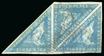 Stamp of South Africa » Cape of Good Hope 1863-64 4d blue strip of three, good to large margins, used