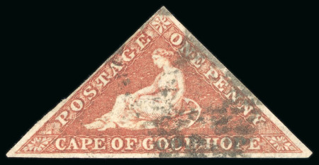 Stamp of South Africa » Cape of Good Hope 1855-63 1d brick-red on cream toned paper, fine to good margins, used