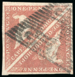Stamp of South Africa » Cape of Good Hope 1853 1d brick-red, paper slightly blued, in used pair