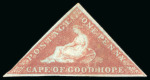 Stamp of South Africa » Cape of Good Hope 1853 1d pale brick-red, paper deeply blued, unused