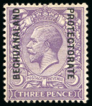 Stamp of Bechuanaland » Bechuanaland Protectorate 1925-27 3d violet with overprint double (one albino), mint o.g