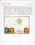 Stamp of Italian States » Sicily 1859, Affrancatura da 3 grana con due 1/2 grana.