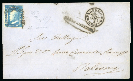 Stamp of Italian States » Sicily 1859, Lettera da Caltanissetta con 2 gr.