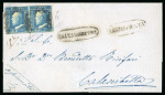 Stamp of Italian States » Sicily 1859, Assicurata da Caltanissetta con 4 gr.