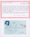 Stamp of Italian States » Sicily 1859, Lettera da Piazza con 2 gr. annullato con ferro di cavallo rosso.