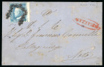 Stamp of Italian States » Sicily 1859, Lettera da Piazza con 2 gr. annullato con ferro di cavallo rosso.