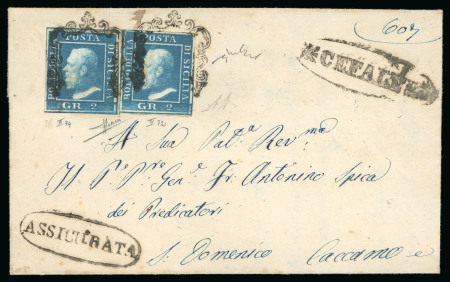 Stamp of Italian States » Sicily 1859, Assicurata da Cefalù con 4 gr.