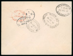 Stamp of Morocco Agencies (British Post Offices) » Spanish Currency Rabat: 1912 (Mar 13) pair of envelopes from the same correspondence sent registered to England