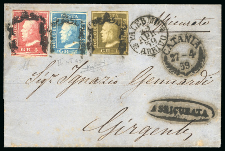 Stamp of Italian States » Sicily 1859, Assicurata da Catania con 8 gr.