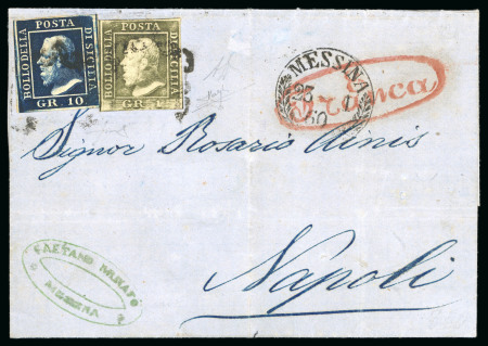 Stamp of Italian States » Sicily 1860, Lettera con 11 gr. per Napoli