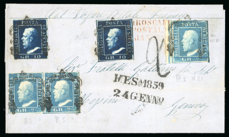 Stamp of Italian States » Sicily 1859, Lettera da Messina 24 gennaio 1859 per Genova