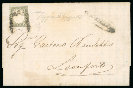 Stamp of Italian States » Sicily » Sardinia Used in Sicily 1861, Lettera da S. Filippo con 10 c.mi di Sardegna