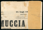 Stamp of Italian States » Tuscany 1855, 1 quattrino I em. isolato su giornale