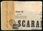 Stamp of Italian States » Tuscany 1855, 1 quattrino I em. isolato su giornale